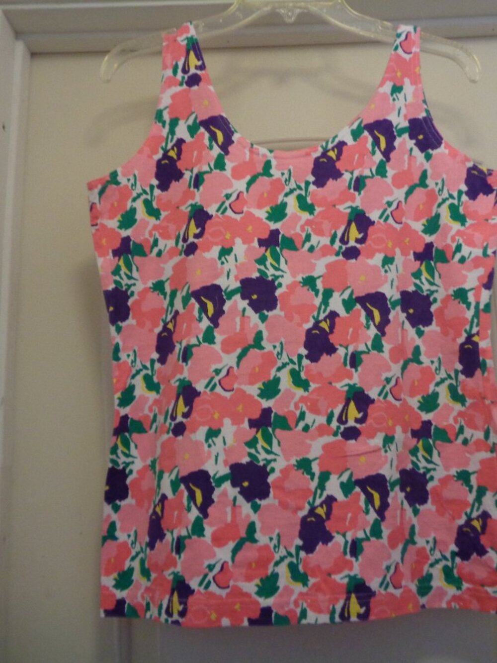PRETTY IN PINK FLORALS COTTONY TANK TOP L